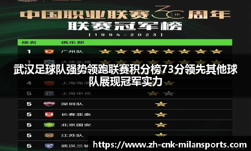 武汉足球队强势领跑联赛积分榜73分领先其他球队展现冠军实力